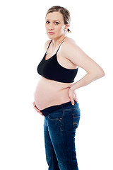 Image showing Worried pregnant woman
