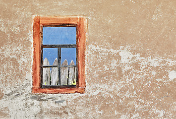 Image showing Wall of old ukrainian house with a window