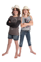 Image showing Two girls standing