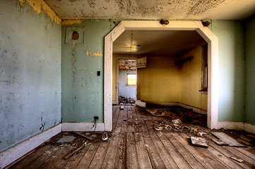 Image showing Interior abandoned house prairie