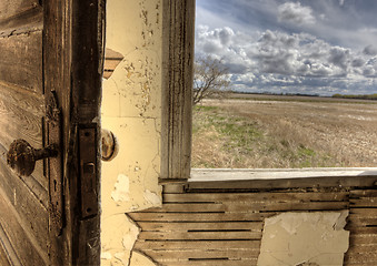 Image showing Interior abandoned house prairie