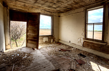 Image showing Interior abandoned house prairie