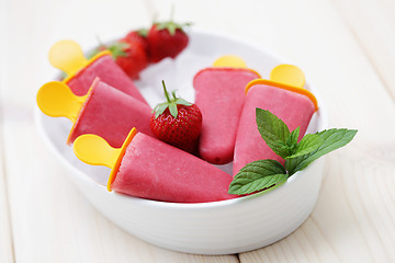 Image showing strawberry ice cream