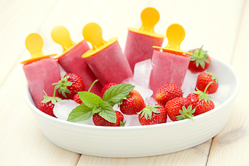 Image showing strawberry ice cream