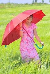 Image showing girl with umbrella 