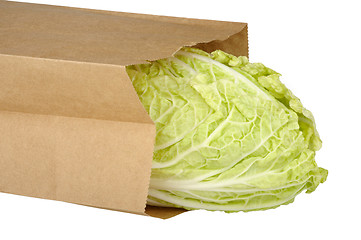 Image showing Chinese cabbage in a paper bag