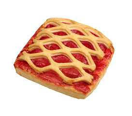 Image showing roll with strawberry jam