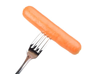 Image showing sausage on a fork