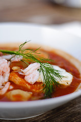 Image showing Fish soup with aioli sauce