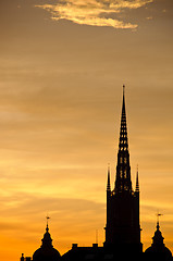 Image showing Stockholm cityscape at sunset