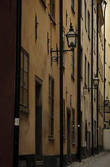 Image showing Dark alley in Stockholm old town