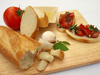 Image showing Cutting board with ingredients