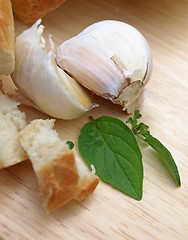 Image showing Garlic with bread