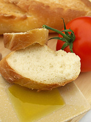 Image showing Olive oil bread and tomato