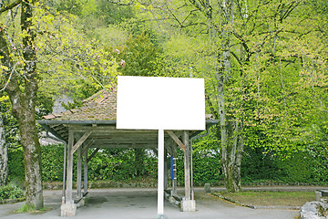 Image showing billboard in a public park background