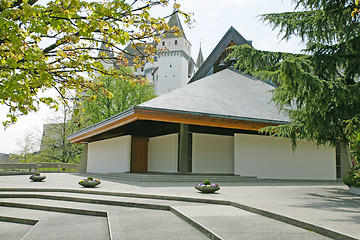 Image showing Exterior of modern european church with contemporary architectur