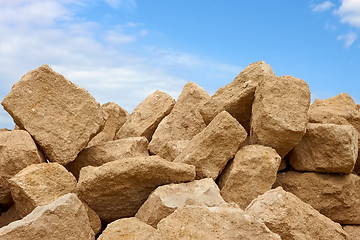 Image showing Heap of limestone blocks