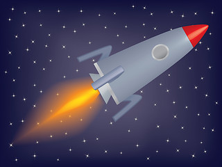 Image showing rocket flying in a space