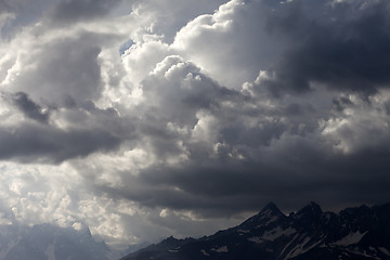 Image showing Storm clouds in mountains