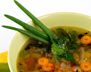 Image showing Country Vegetable Soup and Lettuce