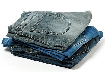 Image showing Stack of jeans