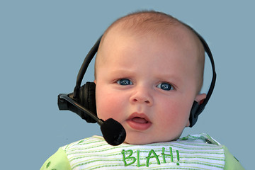 Image showing Baby with a headset
