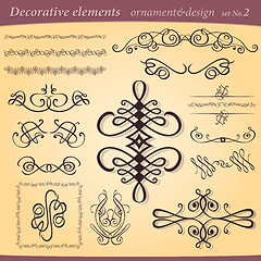 Image showing Set of decorative ornament elements