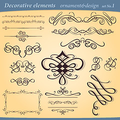 Image showing Set of decorative ornament elements