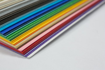 Image showing edge of the stack of colored paper