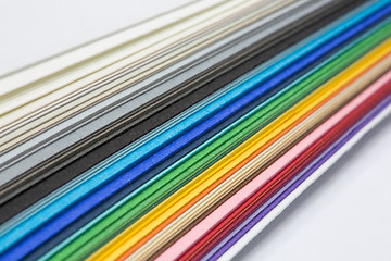 Image showing stack of colored paper