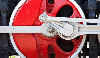 Image showing old red wheel