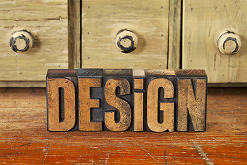 Image showing design word in vintage wood type