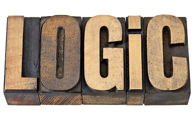 Image showing logic word in wood type