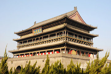 Image showing Drum Tower of Xian China