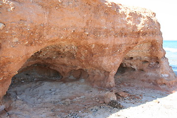 Image showing Close up of caves next to the sea Costa Blanca