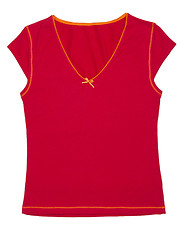 Image showing Women's T-shirt sporting the red