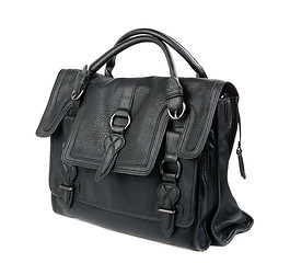 Image showing Black women's leather bag