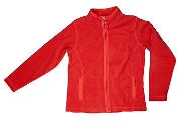 Image showing Red fleece jacket