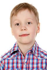 Image showing portrait of a boy in a plaid shirt