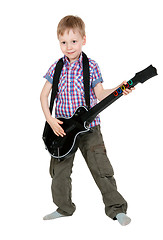 Image showing The boy with the electronic guitar 