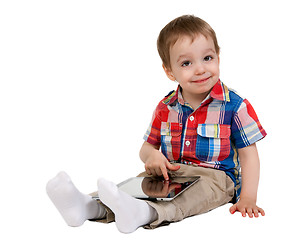 Image showing A child with a tablet computer