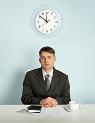 Image showing Businessman waiting in an office at the workplace