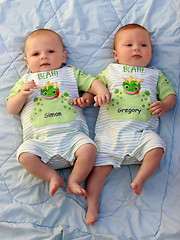 Image showing Twin baby boys