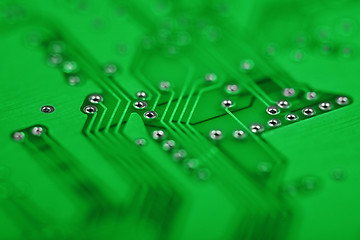 Image showing Abstract green background - electronic components