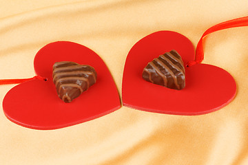 Image showing Hearts and chocolates