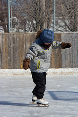 Image showing Little girl skating