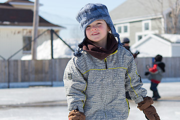 Image showing Little girl skating