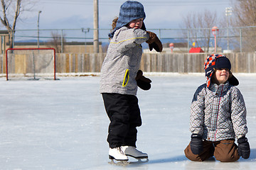 Image showing Children at the skating rink