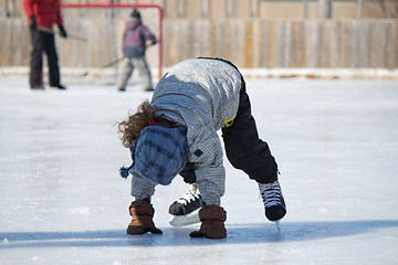 Image showing Child at the ice skating rink