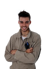 Image showing Young smiling car mechanic